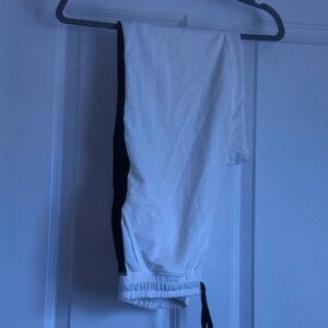 Kids White and Black Jogger Pants